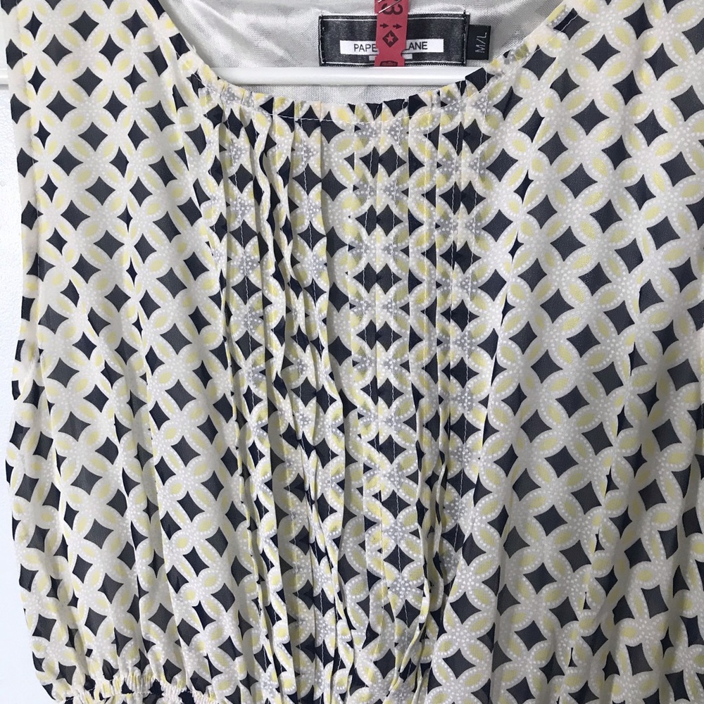 Yellow & Blue Geometric Pattern Dress - Picture 2 of 4